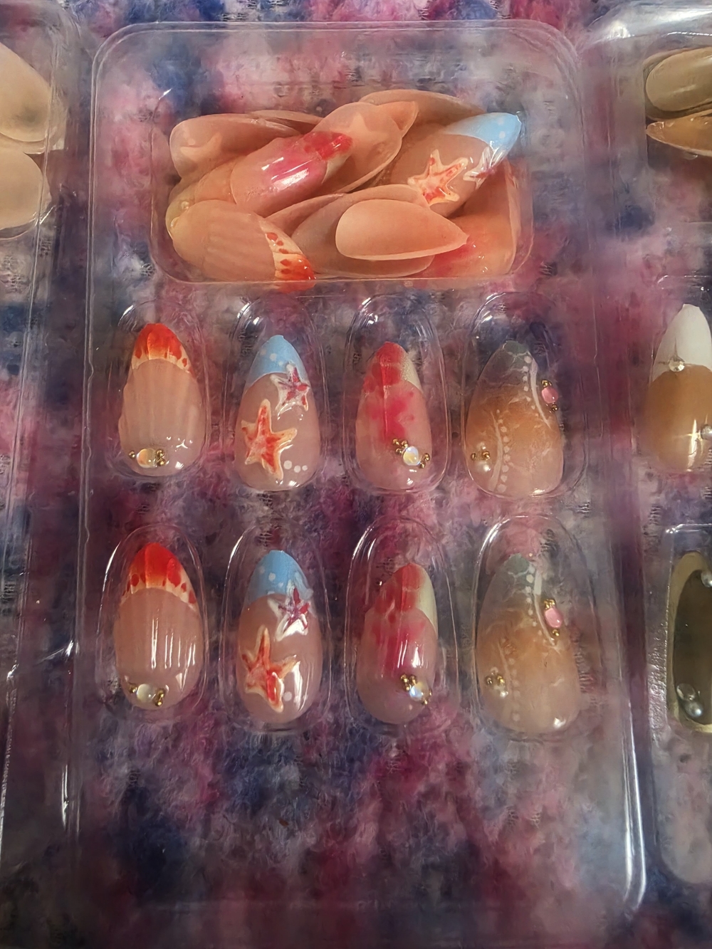 Assorted Press-On Nail Set - Neutral, Pink, Black & Gold Designs - Picture 3 of 8